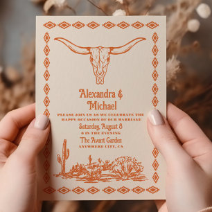 Invitación Boda occidental del Rancho del Suroeste del País