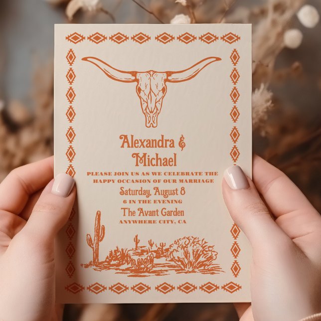 Invitación Boda occidental del Rancho del Suroeste del País (Subido por el creador)