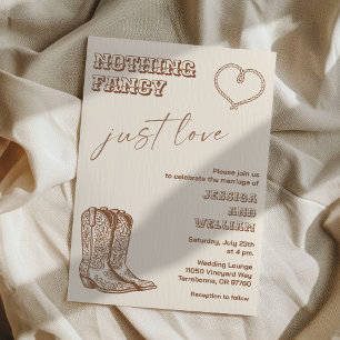 Invitación Boda Occidental Dibujada a Mano Sin Adornos Solo A