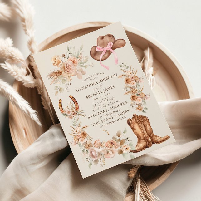 Invitación Boda Occidental Floral Boho (Subido por el creador)