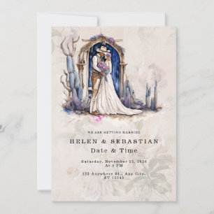 Invitación Boda Occidental Floral Vaquero Boda Rústica
