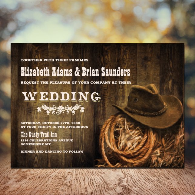 Invitación Boda Occidental Rustic Wood (Subido por el creador)