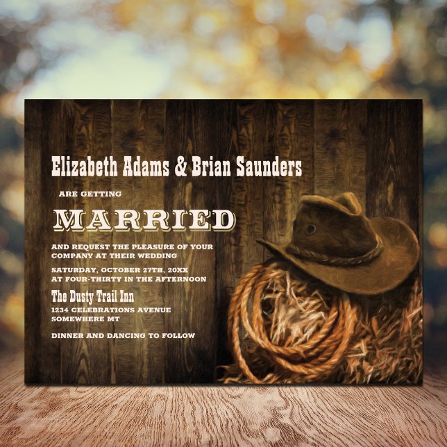 Invitación Boda Occidental Rustic Wood (Subido por el creador)