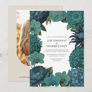 Invitación Boda Ocean Emerald, Deep Lagoon & Tidepool Teal