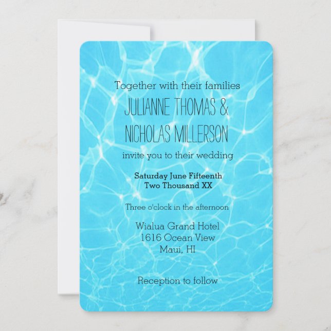 Invitación Boda oceánico tropical (Anverso)