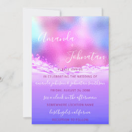 Invitación Boda Océano Púrpura Chispa de burbujas Océano