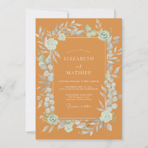 Invitación Boda Ochre con Hojas de Menta