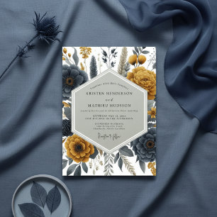 Invitación Boda Ochre Floral Woodland