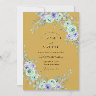 Invitación Boda Ochre Lila Frondosa