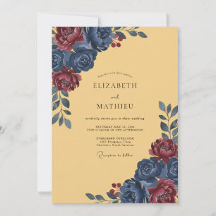Invitación Boda Ochre Moody Vintage Otoño