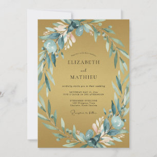 Invitación Boda Ochre Slate Hoja