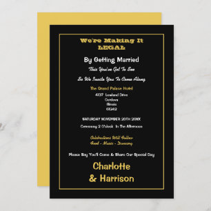 Invitación Boda Oficioso de Oro Negro