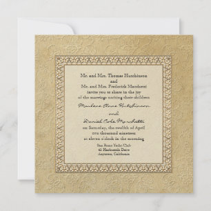 Invitación Boda oidal elegante formal de floral de damasco de