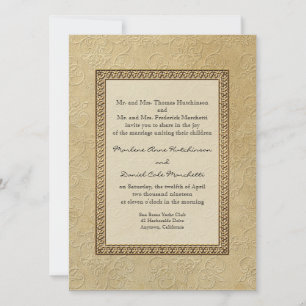 Invitación Boda oidal elegante formal de floral de damasco de