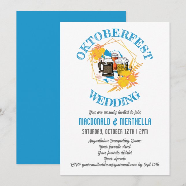 Invitación Boda OKTOBERFEST (Anverso / Reverso)