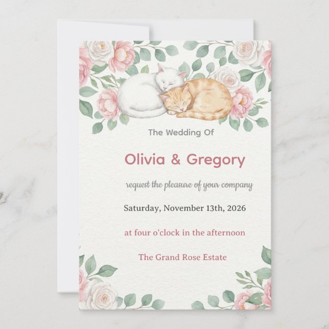 Invitación Boda Olivia & Gregory (Anverso)
