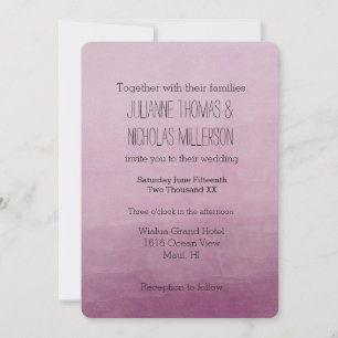Invitación Boda Ombre color de agua rosa