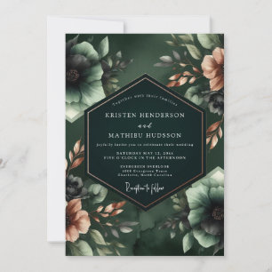 Invitación Boda Opulenta Botánica Esmeralda