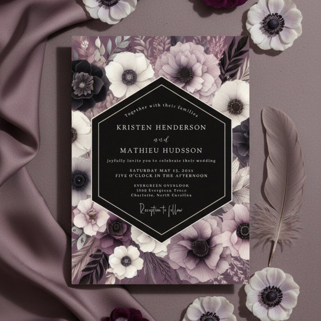 Invitación Boda Opulenta Botánica Malva (Subido por el creador)