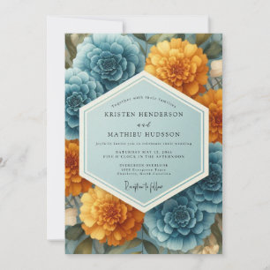 Invitación Boda Opulenta de Marigold de Pizarra
