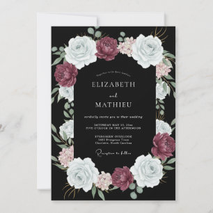 Invitación Boda Opulenta de Noche Negra