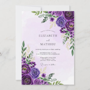 Invitación Boda Opulenta de Primavera con Amatista