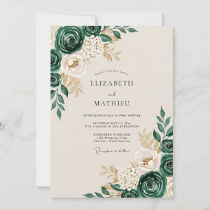 Invitación Boda Opulenta en el Bosque Verde Esmeralda