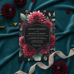 Invitación Boda Opulenta Floral Burgundy Malhumorada