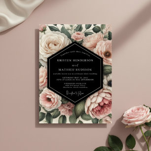 Invitación Boda Opulenta Floral Crema