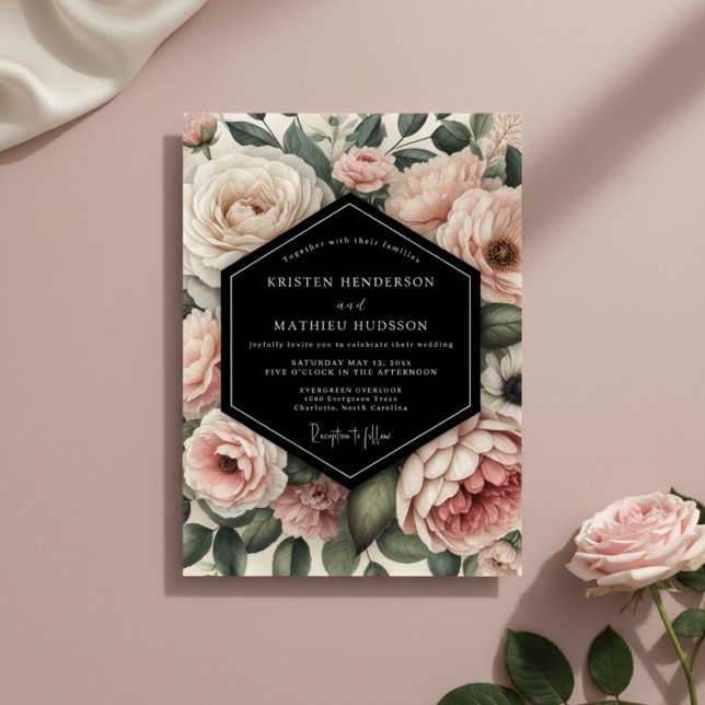 Invitación Boda Opulenta Floral Crema (Subido por el creador)