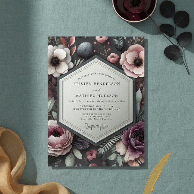 Invitación Boda Opulenta Floral Malva (Subido por el creador)