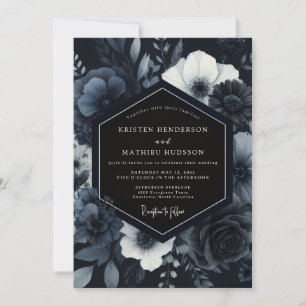 Invitación Boda Opulenta Floral Nocturna de la Marina