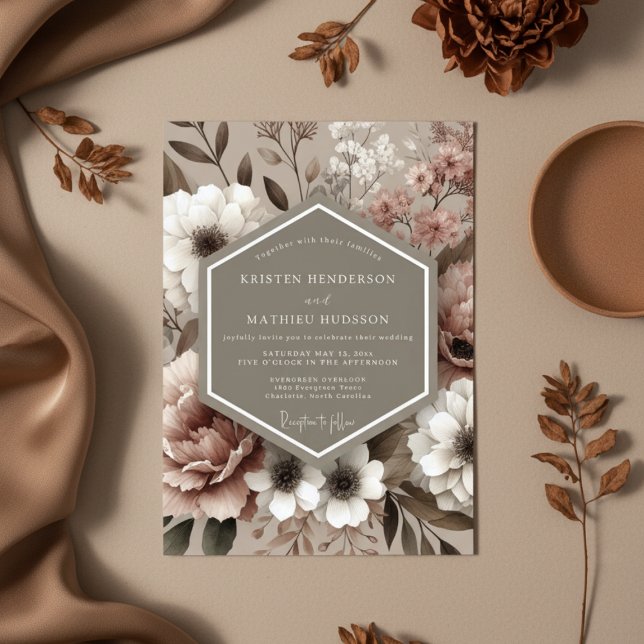 Invitación Boda Opulenta Floral Rosada (Subido por el creador)