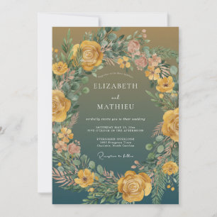 Invitación Boda Orgánica Bosque Amarillo Mostaza