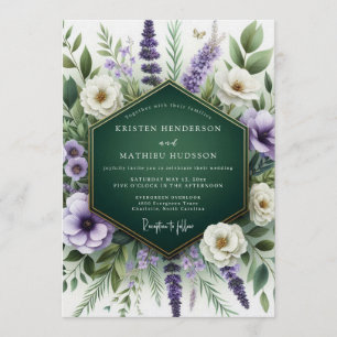 Invitación Boda Orgánica en el Prado Verde Esmeralda