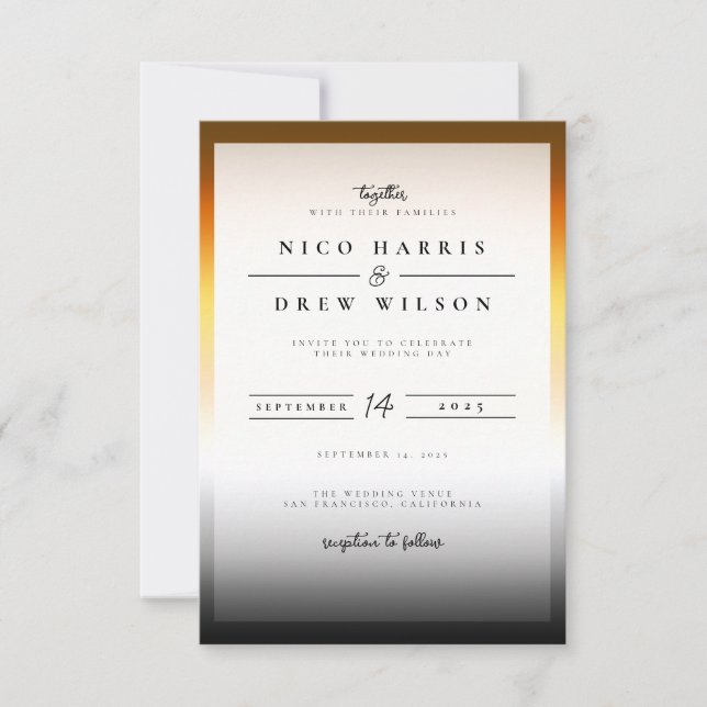 Invitación Boda Orgullo de Oso Elegante (Anverso)