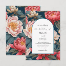 Boda oriental de los pueblos rosados y blancos