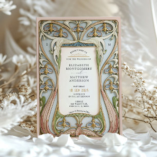 Invitación Boda Ornate Art Nouveau Floral