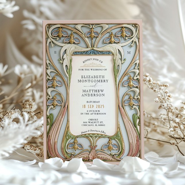 Invitación Boda Ornate Art Nouveau Floral (Subido por el creador)
