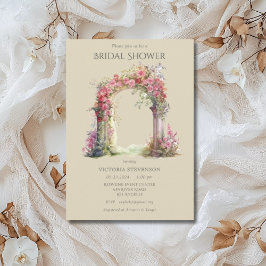 Invitación Boda Ornate Floral Rosa Ducha Británica
