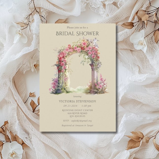 Invitación Boda Ornate Floral Rosa Ducha Británica (Subido por el creador)