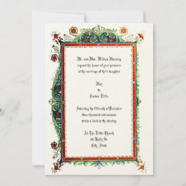 Invitación Boda Ornato de la época victoriana de 1893