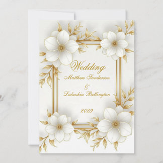 Invitación Boda Oro Blanco Hermoso Moderno Sofisticado