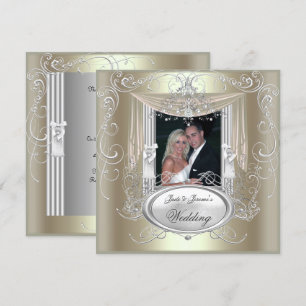 Invitación Boda Oro Menta Plata Ornate Elegante 2