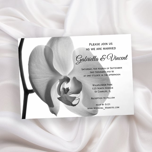 Invitación Boda Orquídea Blanca (Set an elegant tone for your marriage ceremony with the pretty White Orchid Wedding Invitation.)