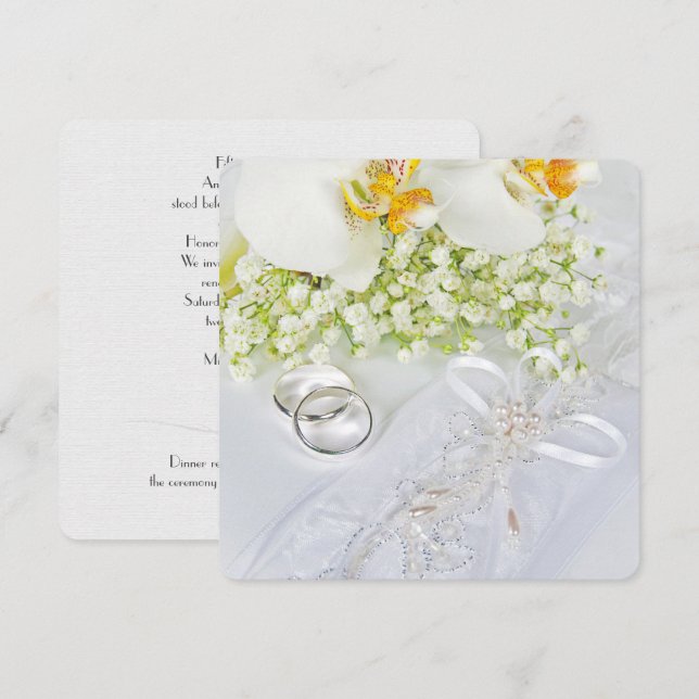 Invitación Boda Orquídea Blanca Vow Renovación (Anverso / Reverso)