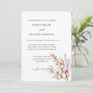 Invitación Boda Orquídea Rosa bonito