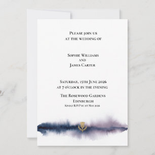 Invitación Boda oscura escocesa del cielo nocturno de Edimbur