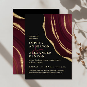Invitación Boda oscuro de la agonía de Borgoña