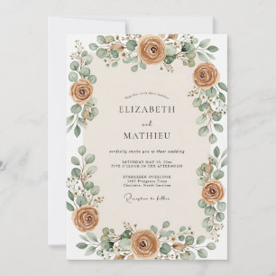 Invitación Boda Otoñal Abundante en Ocres